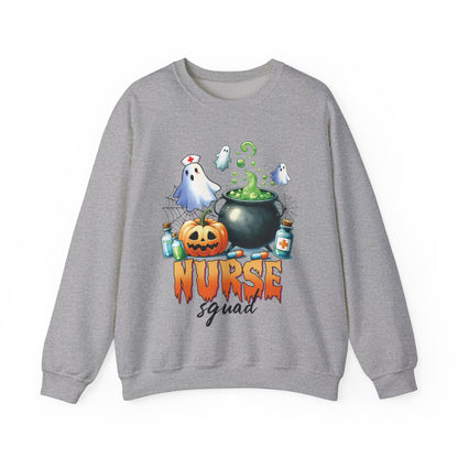 Nurse Squad Halloween Sweatshirt School Nurse Sweater Cute Ghost Nurse Gift Spooky Season Pullover Sweater Boo Ghost Nursing Student Gift