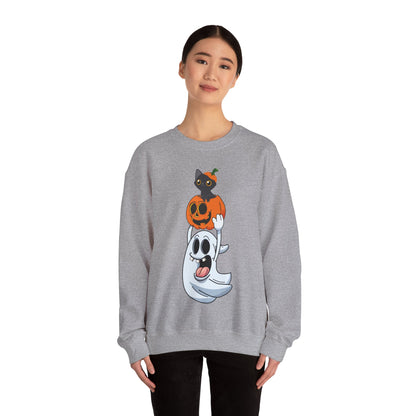 Cute Halloween Sweatshirt Funny Ghost Pumpkin Black Cat Sweater Funny Halloween Sweater Spooky Season Apparel Boo Ghost Fall Spooky Ghost