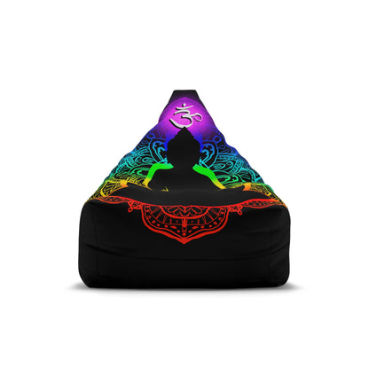 Chakra Meditation Ohm Buddha Bean Bag Chair Cover Colorful Home Decor Aesthetic Gift Patio Furniture Prayer Room Yoga Studio Beanbag Cover