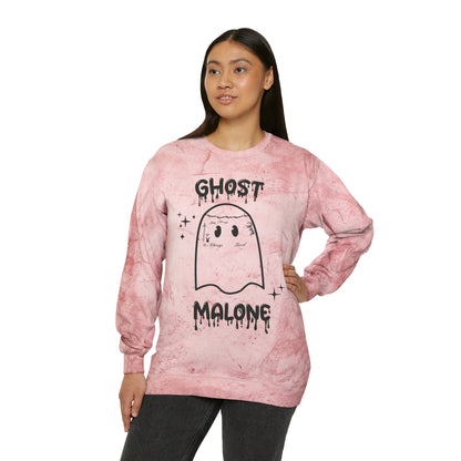 Ghost Malone Sweatshirt Halloween Sweater Cute Ghost Sweatshirt Funny Halloween Outfit Spooky Season Color Blast Sweat Spooky Halloween Gift