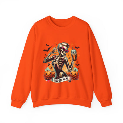 Retro Boo-jee Mama Sweatshirt Funny Mom Skeleton Coffee Sweatshirt Mom Halloween Sweater Bougie Spooky Mama Pullover Sweater Boujee Mom Gift