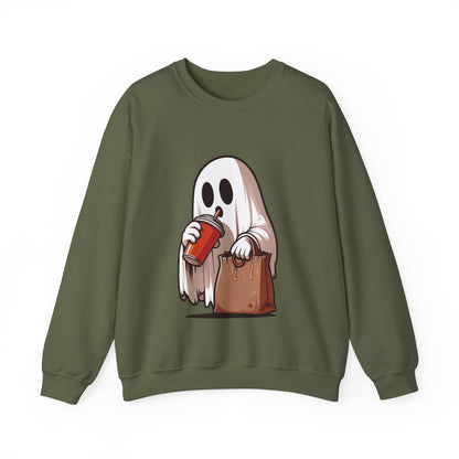 Boujee Spooky Ghost Sweatshirt Boo Jee Coffee Lover Halloween Sweater Cute Bougie Ghost Pullover Sweater Boo-Jee Ghost Spooky Season Gift 2