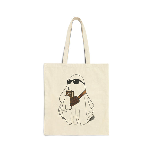 Boo-Jee Trendy Ghost Tote Bag Halloween Chic Candy Bag Vintage Retro Halloween Treats Canvas Bag Trick Or Treat Bag Cool Ghost Party Bag