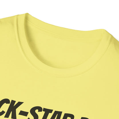 Funny Rugby Dad's Mens Softstyle T-shirt, "Ruck-star Dad", Father's Day Gift, Humorous Unique Novelty Apparel Tee Present