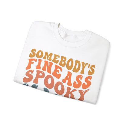 Somebody's Fine Ass Spooky Mama Sweatshirt Funny Halloween Sweater Retro Boho Halloween Mama Sweat Mom Life Apparel Halloween Ghost Mom Gift