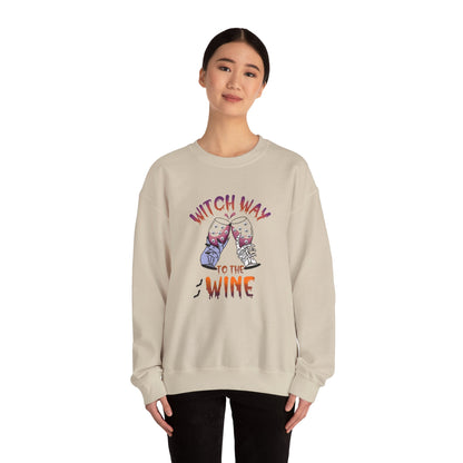 Witch Way To The Wine Sweatshirt Funny Halloween Sweater Halloween Witch Sweatshirt Wine Drinker Gift Halloween Party Spooky Season