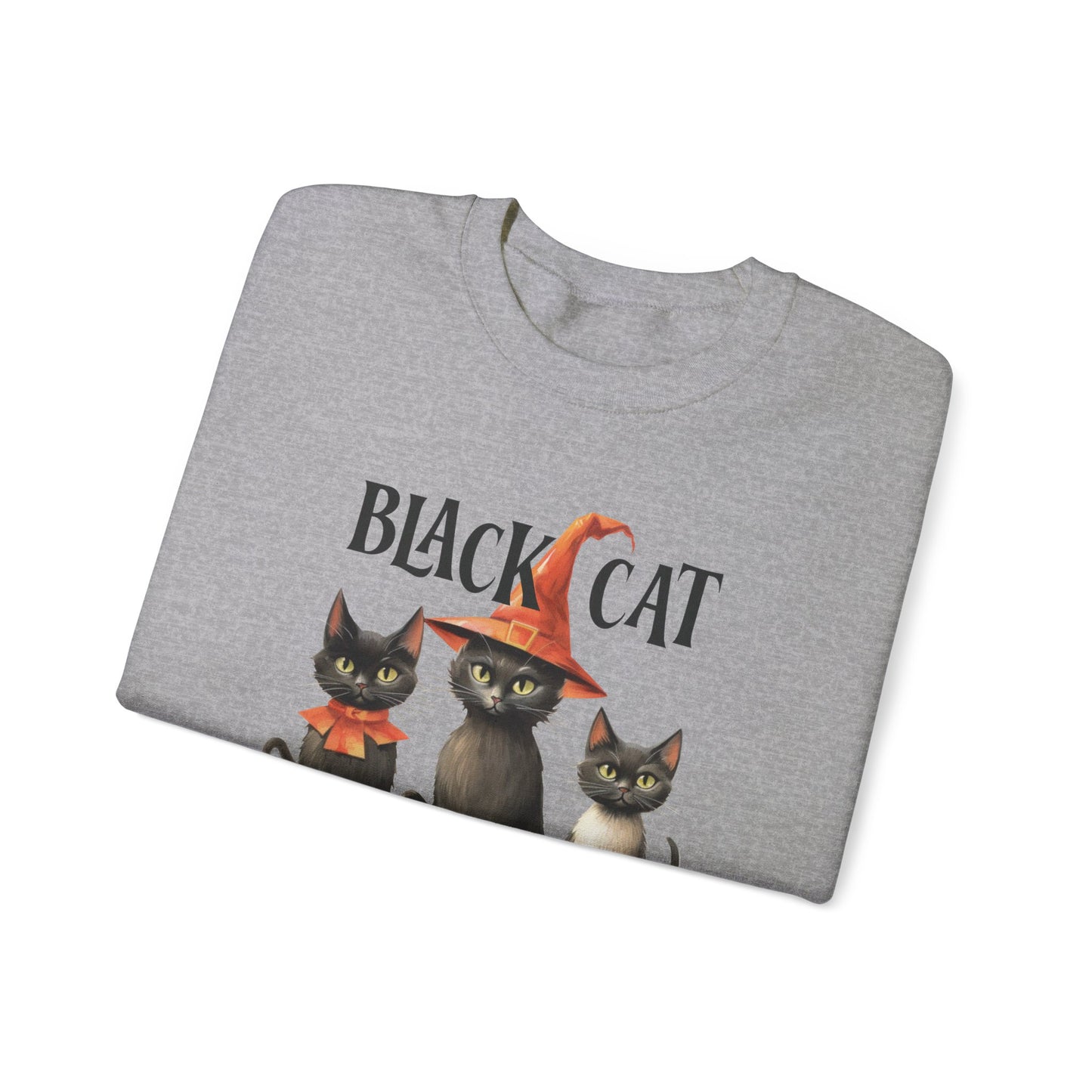 The Black Cat Society Halloween Sweatshirt Vintage Cats 1950s Halloween Sweater Retro Spooky Fall Season Funny Sweater Halloween Cat Lover