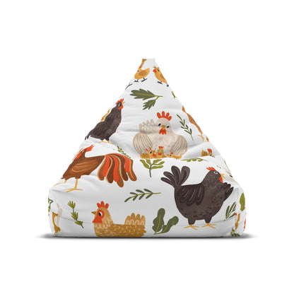 Chickens Bean Bag Chair Cover Farm Animal Playroom Beanbag Home Aesthetic Decor Teens Dorm Bedroom Gift for Boys Girls Adult Games Room Gift