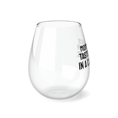 Funny Mother's Stemless Wine Glass, "Mommy juice tastes...", Mother's Day Gift, Best Present for Mom,Christmas, Birthday, Unique Novelty Bar