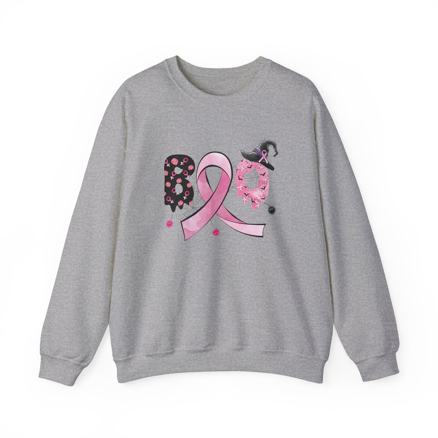 Breast Cancer Boo Sweatshirt Halloween Sweater Cute Breast Cancer Ribbon Halloween Apparel Cancer Warrior Sweat Breast Cancer Survivor Gift