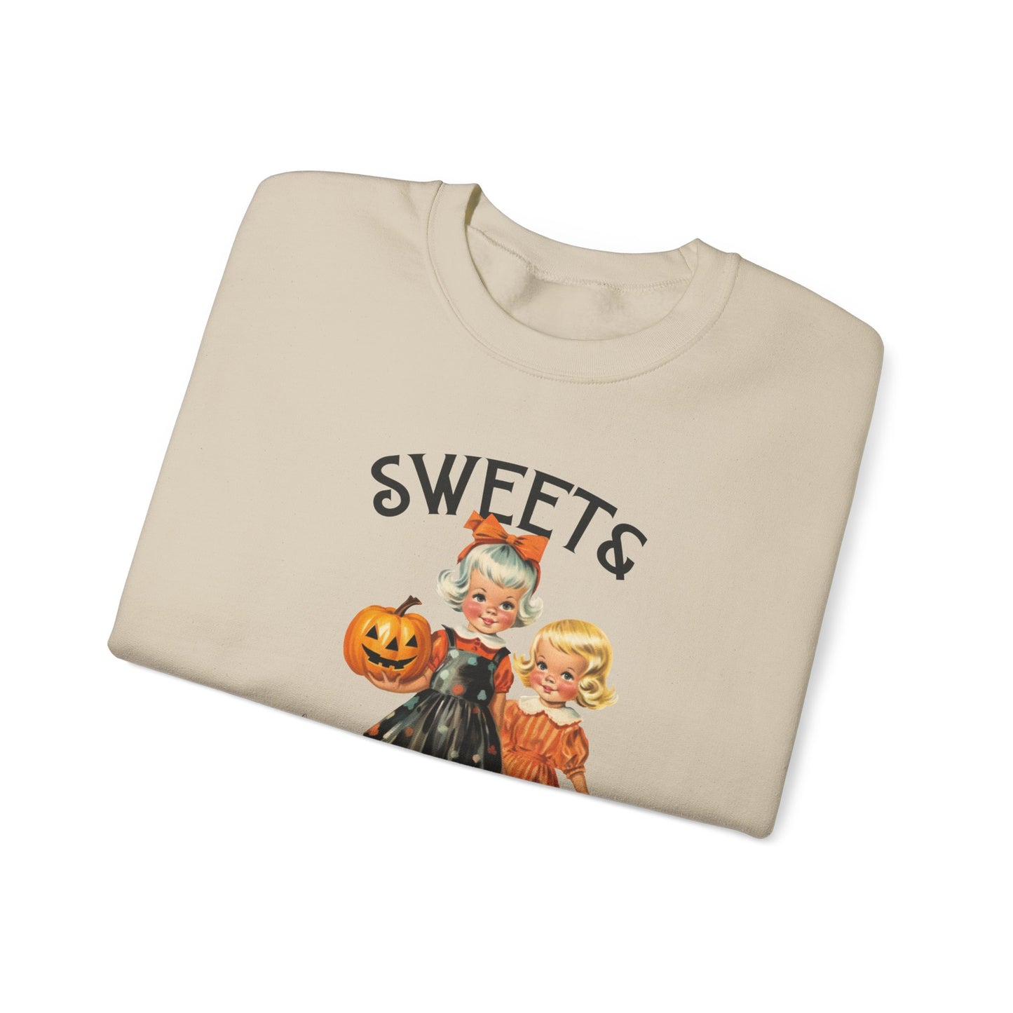 Sweet and Spooky Halloween Sweatshirt Cute Vintage 1950s Halloween Sweater Retro Halloween Apparel Unique Black Cat Sweatshirt Fall Season