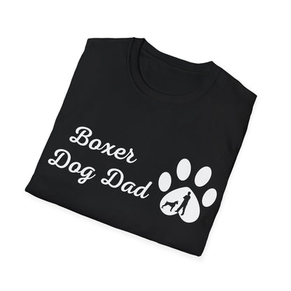 Doggy Dad's T-shirt, "Boxer Dog Dad", Dog Father's Day Gift, Fur Papa, Unique Men's Apparel Novelty Pet Lover Tee Present