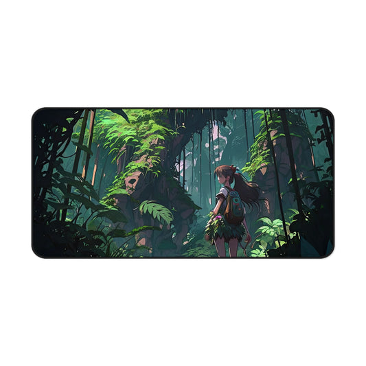 Anime Amazon Rainforest Desk Mat Manga Fan Office Desk Accessory Lofi Mouse Pad Japanese XL Desk Pad Large Gaming Mousepad Unique Gift Men