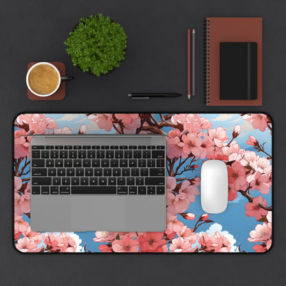 Anime Spring Flowers Desk Mat Lofi Office Desk Accessory Manga Floral Mouse Pad Japanese XL Desk Pad Large Gaming Mousepad Unique Gift Idea