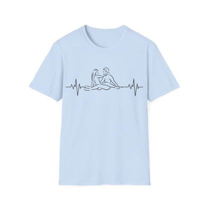 Unisex Heartbeat Kama Sutra T Shirt, Favorite Sexual Pose No.13,Erotic Sexual Desire Couples Gift,Naughty Kinky Adult T-shirt