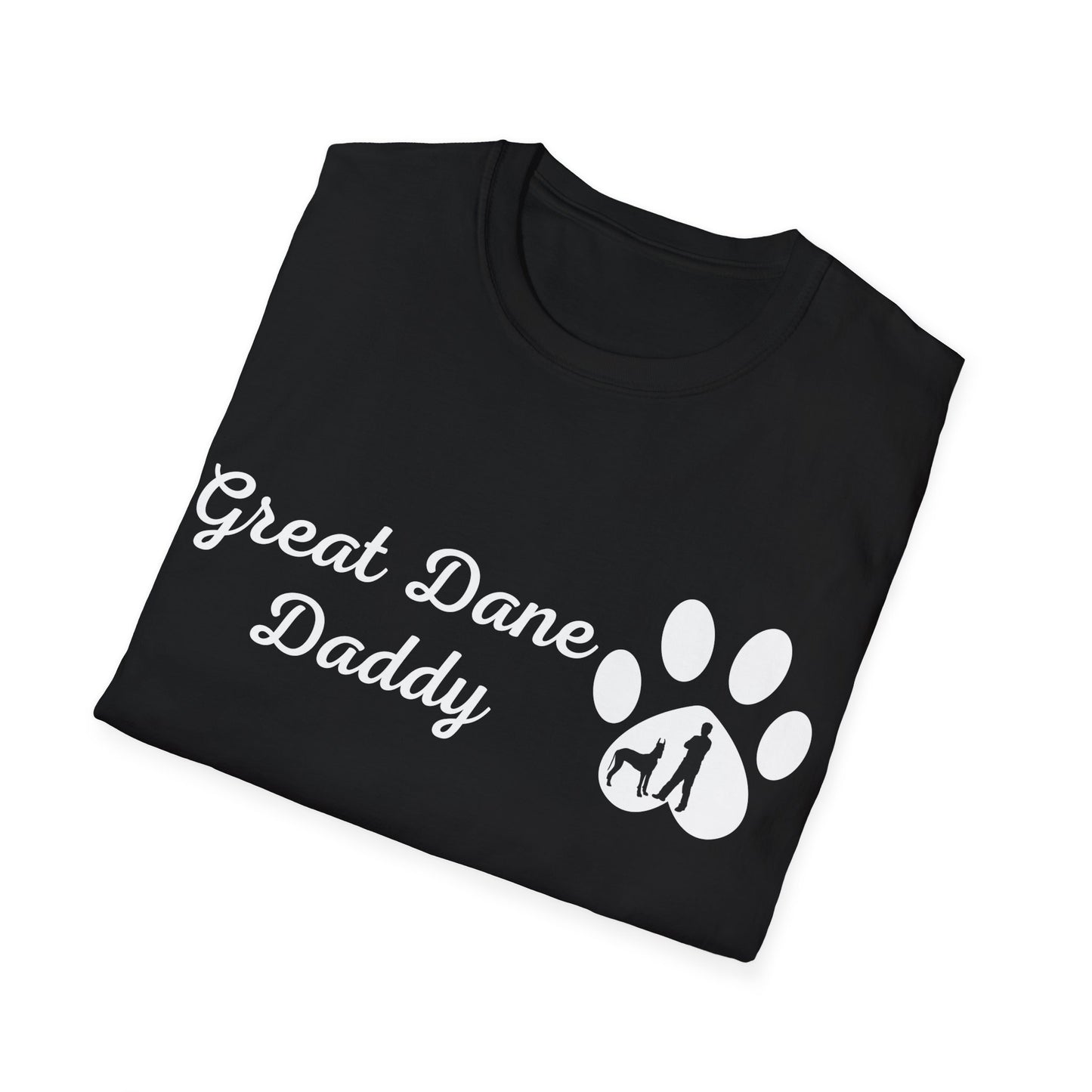 Doggy Dad's T-shirt, "Great Dane Daddy", Dog Father's Day Gift, Fur Papa, Unique Men's Apparel Novelty Pet Lover Tee Present