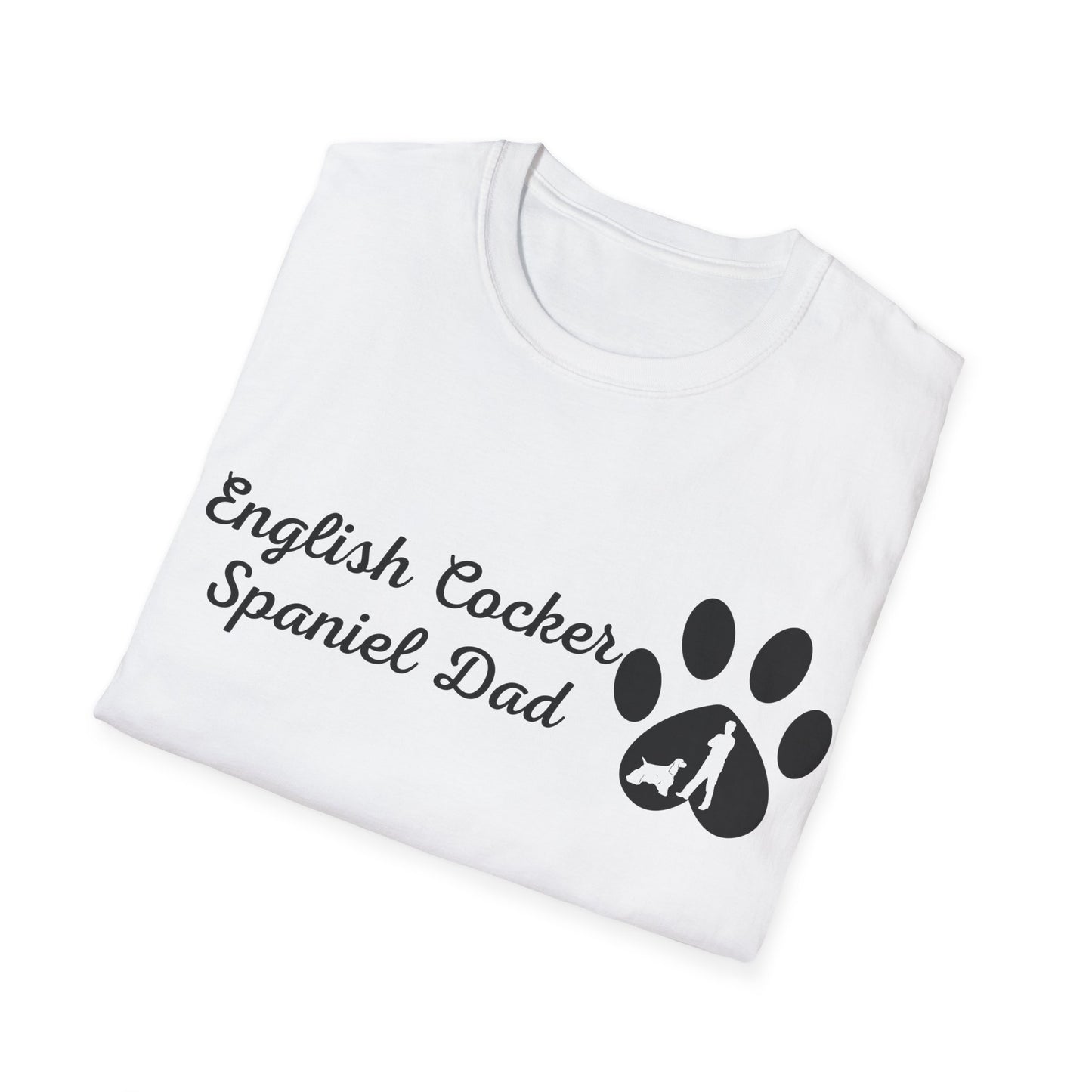 Doggy Dad's T-shirt, "English Cocker Spaniel Dad", Dog Father's Day Gift, Fur Papa, Unique Men's Apparel Novelty Pet Lover Tee