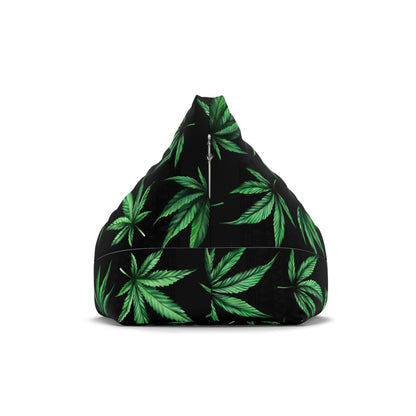 Marijuana Pot Leaves Gaming Bean Bag Chair Cover Black Green Home Decor Weed Cannabis Games Beanbag Living Room Gift Adults Bedroom Man Cave