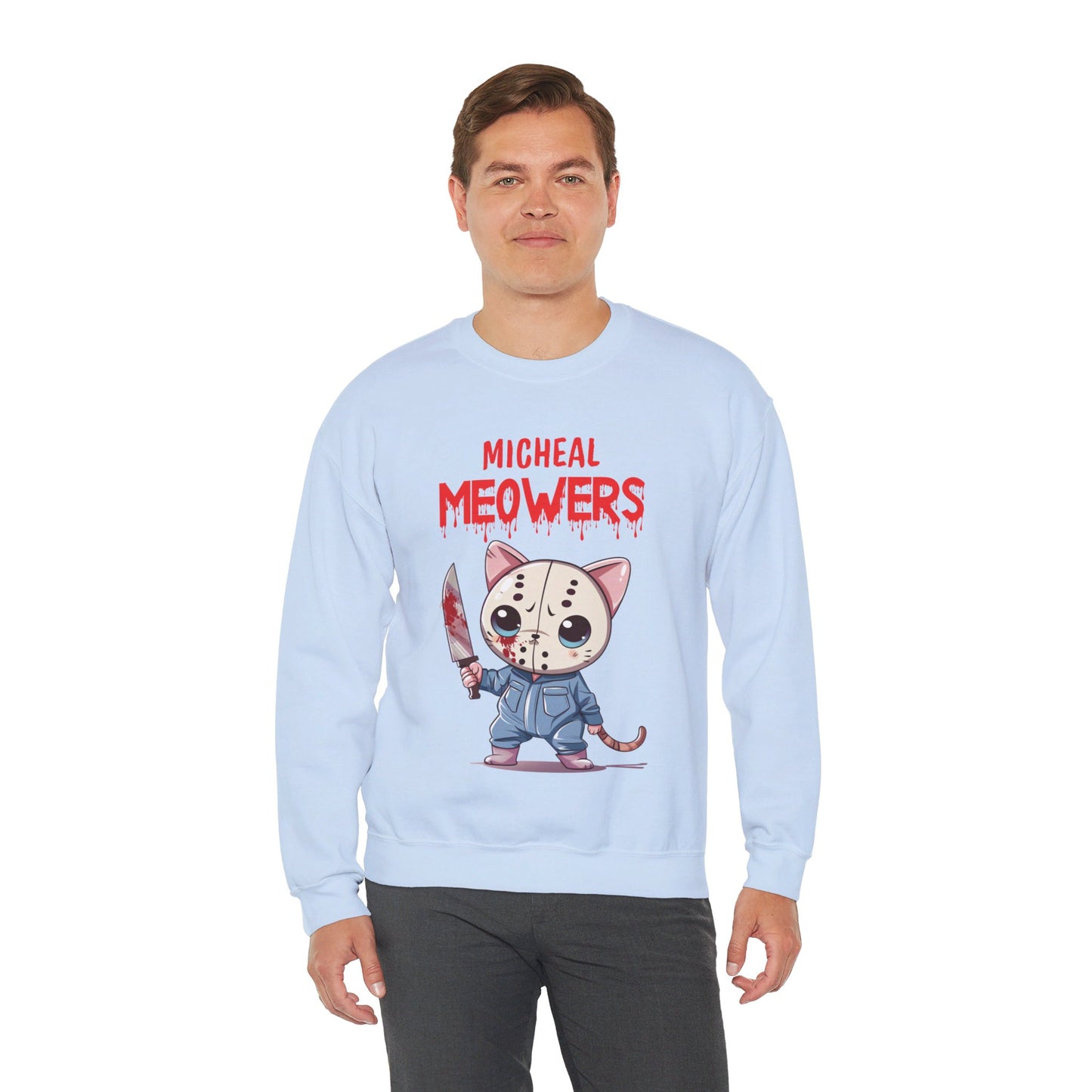 Michael Meowers Sweatshirt Funny Halloween Cat Lover Sweater Horror Character Sweatshirt Horror Movie Addicts Sweater Horror Fan Club Gift