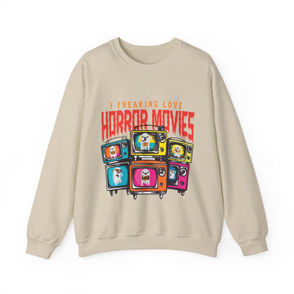 I Freaking Love Horror Movies Sweatshirt Funny Halloween Sweater Horror Fan Club Sweatshirt Horror Club Movie Fan Halloween Sweatshirt Gift