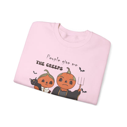 People Give Me The Creeps Sweatshirt Funny Halloween Sweater Vintage Halloween Sweatshirt Spooky Season Sweat Creepy Vibes Halloween Outfit