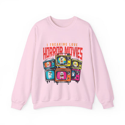 I Freaking Love Horror Movies Sweatshirt Funny Halloween Sweater Horror Fan Club Sweatshirt Horror Club Movie Fan Halloween Sweatshirt Gift