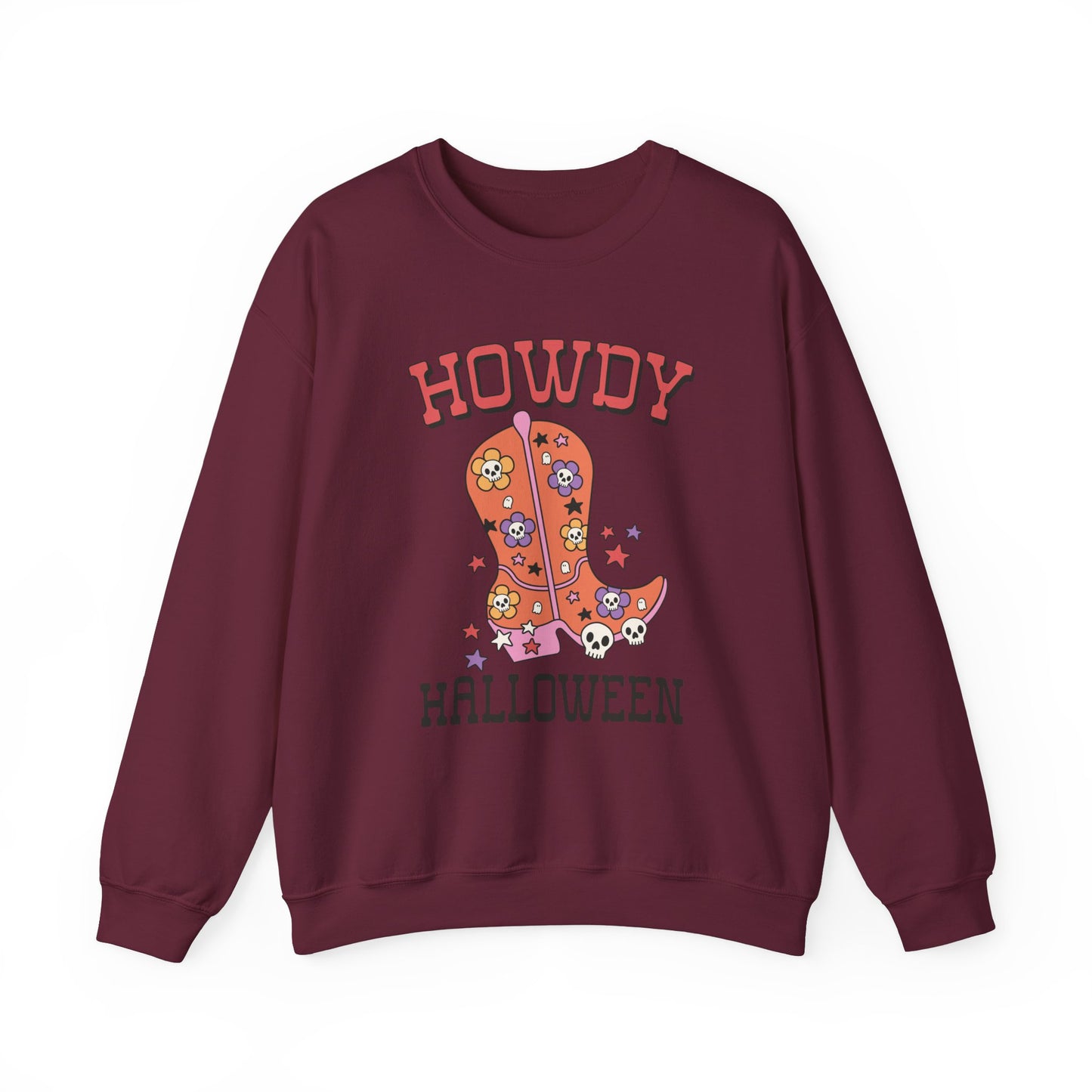 Howdy Halloween Sweatshirt Cowgirl Boots Sweater Retro Halloween Sweatshirt Western Chic Halloween Sweater Cute Fall Crewneck Spooky Season