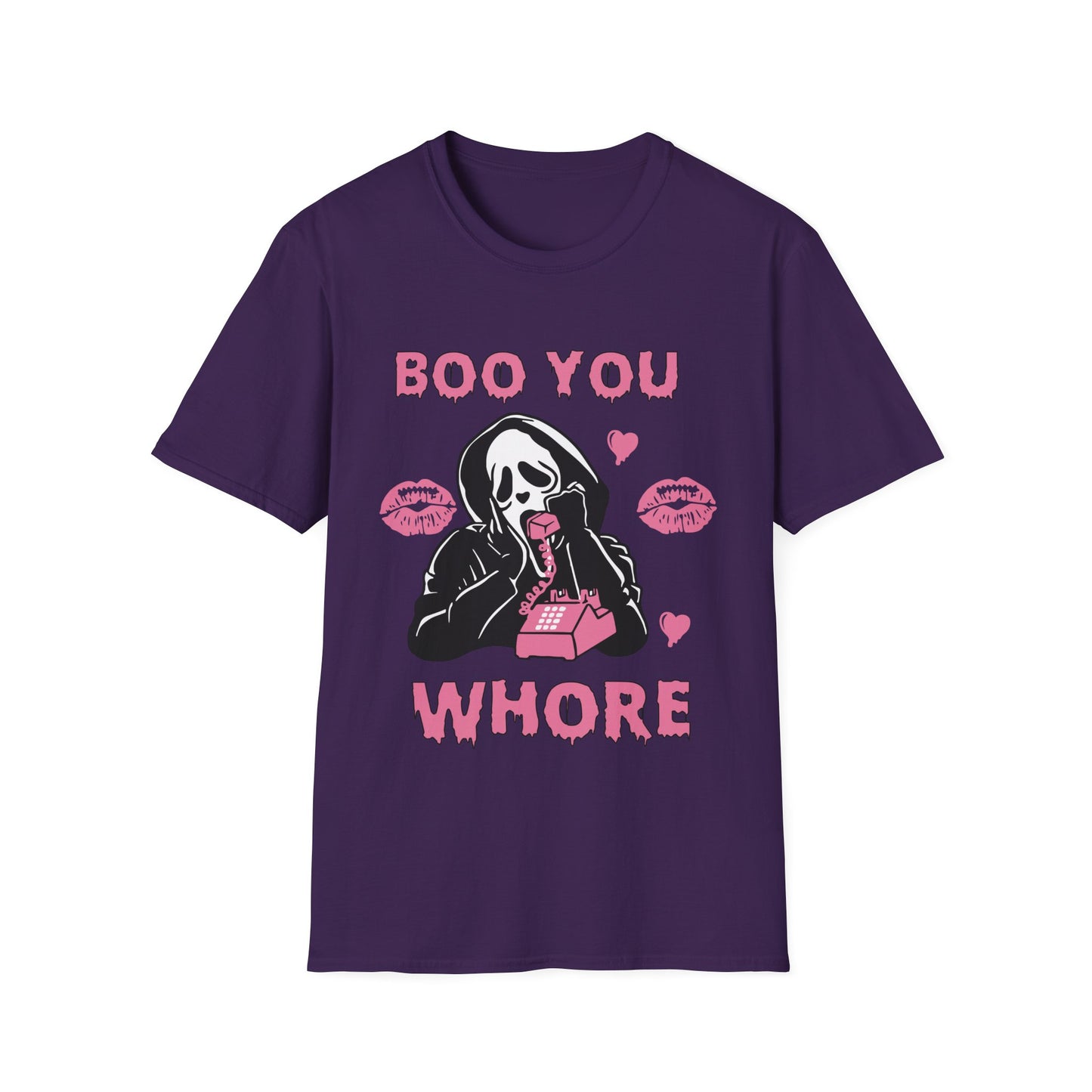 Boo You Whore Unisex T-shirt Funny Halloween T-shirt Spooky Season Tee Shirt Horror Movie Halloween Outfit Ghostface Valentine T-Shirt Gift