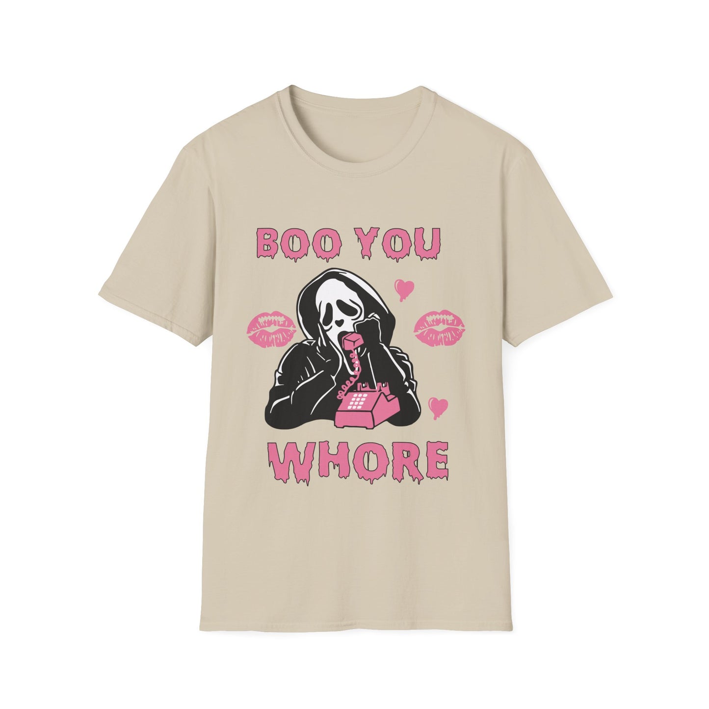 Boo You Whore Unisex T-shirt Funny Halloween T-shirt Spooky Season TShirt Horror Movie Halloween Outfit Ghostface Valentine T-Shirt Gift 2