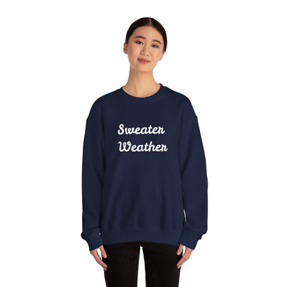 Fun Unisex Crewneck Sweatshirt,"Sweater Weather", Cute Unique Him/Her Gift, Novelty Present Christmas, Birthday, Any Occasion