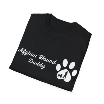 Doggy Dad's T-shirt, "Afghan Hound Daddy", Dog Father's Day Gift, Fur Papa, Unique Men's Apparel Novelty Pet Lover Tee