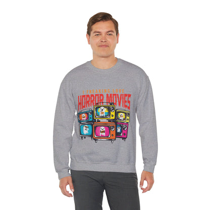 I Freaking Love Horror Movies Sweatshirt Funny Halloween Sweater Horror Fan Club Sweatshirt Horror Club Movie Fan Halloween Sweatshirt Gift