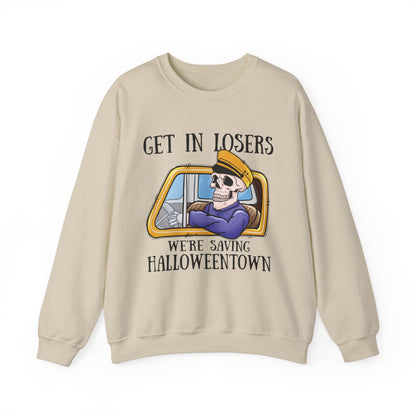 Get In Losers We're Saving HalloweenTown Sweatshirt Funny Halloween Sweater Get In Loser Halloween Crewneck Spooky Season Halloween Outfit