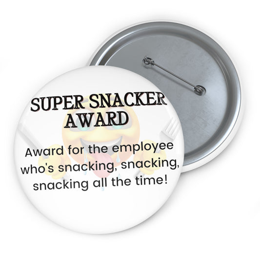 Funny Office Award Pin Button Super Snacker Award Pin Work Party Funny Coworkers Gift Funny Year End Office Pins Office Badges Employee Xmas