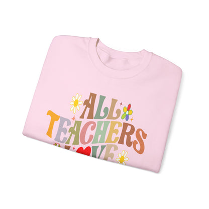 All Teachers Love Brains Halloween Sweatshirt Teacher Halloween Sweater Retro Halloween Sweatshirt Groovy Teacher Fall Season Apparel