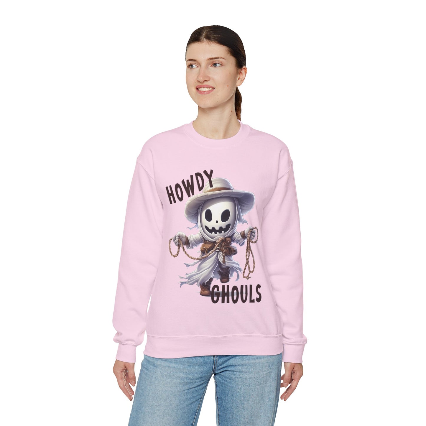 Howdy Ghouls Western Halloween Sweatshirt Funny Western Ghost Halloween Sweater Punny Ghost Howdy Ghouls Pullover Sweater Fall Unisex Gift