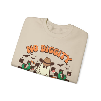 No Diggity Bout To Bag It Up Sweatshirt Funny Cowboy Halloween Sweater Trick or Treat Sweat Retro Halloween Crewneck Western Halloween Gift