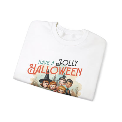 Have a Jolly Halloween Sweathirt Vintage 1950s Halloween Sweater Funny Creepy Halloween Kids Graphic Retro Halloween Apparel Spooky Vibe