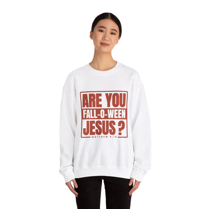 Are You Fall-O-Ween Jesus Sweatshirt Falloween Jesus Halloween Sweater Christian Fall Religious Crewneck Follow Jesus Matthew Bible 4:19