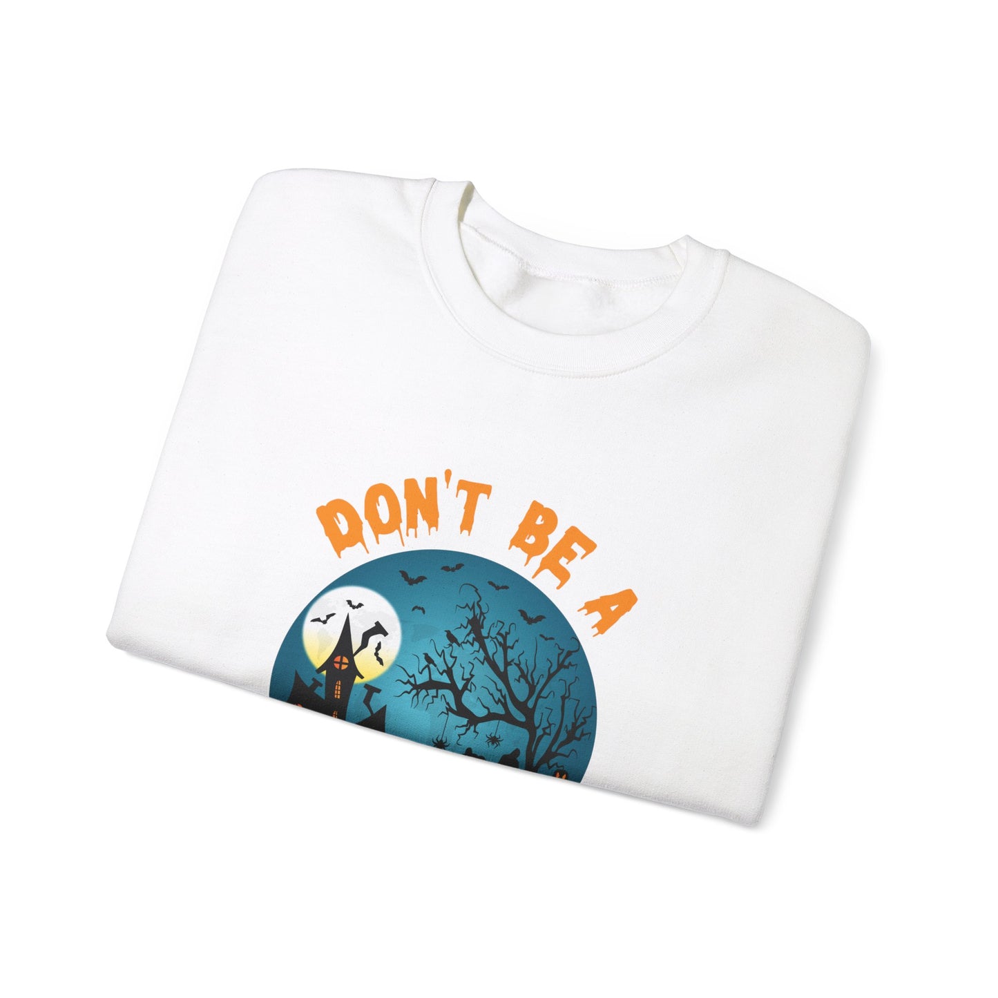 Don't Be A Scaredy Cat Sweatshirt Funny Halloween Sweater Retro Halloween Spooky Season Apparel Cute Halloween Crewneck Witch Sweater Gift