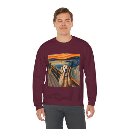 Funny Edvard Munch Dog Sweatshirt Funny The Scream-ing Dog Art Painting Sweater Parody of Edvard Munch Dog Sweater Unique Art Dog Lover Gift