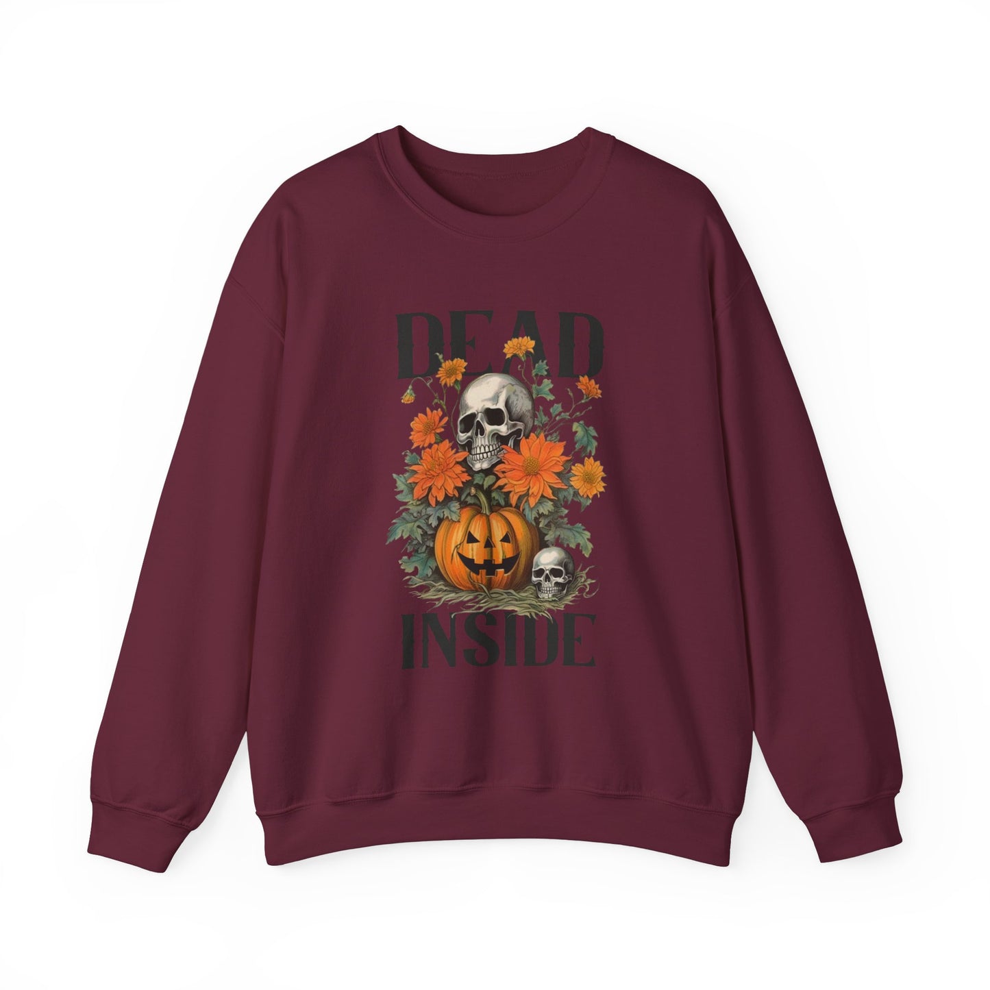 Dead Inside Halloween Sweatshirt Vintage 1950s Halloween Sweater Retro Halloween Funny Sweatshirt Spooky Season Skull Pumpkin Fall Season