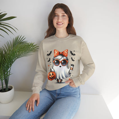 Boo-Jee Ghost Halloween Sweatshirt Cute Ghost Sweatshirt Fall Sweater Bougie Ghost Coffee Lover Pullover Sweater Autumn Boojee Spooky Season