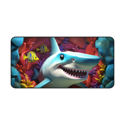 Funny Shark Desk Mat Colorful Deep Sea Office Desk Accessory Ocean Mouse Pad Marine Desk Pad Gaming Mousepad Large Unique Gift Scuba Diver