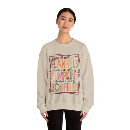 Cute Fall Sweatshirt Flannels Hayrides Pumpkins Sweaters and Bonfires Sweat Fall Vibes Sweater Weather Pumpkin Season Retro Fall Crewneck