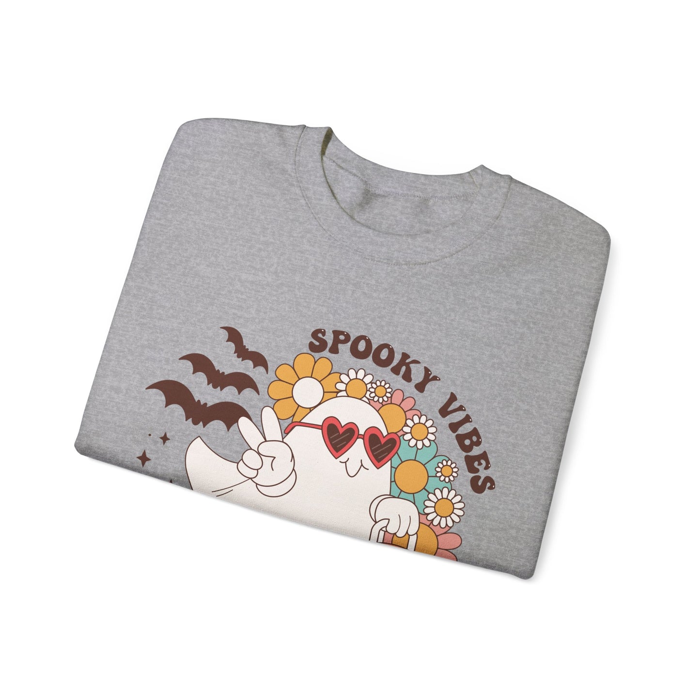 Spooky Vibes Halloween Sweatshirt Retro Groovy Ghost Sweater Groovy Halloween Sweater Retro Spooky Season Apparel Cute Spooky Vibes Ghost