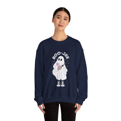 Boo-Jee Ghost Sweatshirt Chic Halloween Crewneck Boo Jee Spooky Ghost Sweater Retro Halloween Sweater Spooky Season Apparel Cute Ghost Sweat