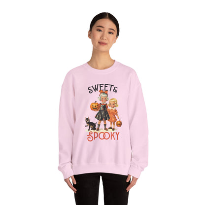 Sweet and Spooky Halloween Sweatshirt Cute Vintage 1950s Halloween Sweater Retro Halloween Apparel Unique Black Cat Sweatshirt Fall Season