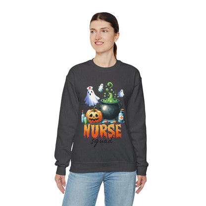 Nurse Squad Halloween Sweatshirt School Nurse Sweater Cute Ghost Nurse Gift Spooky Season Pullover Sweater Boo Ghost Nursing Student Gift