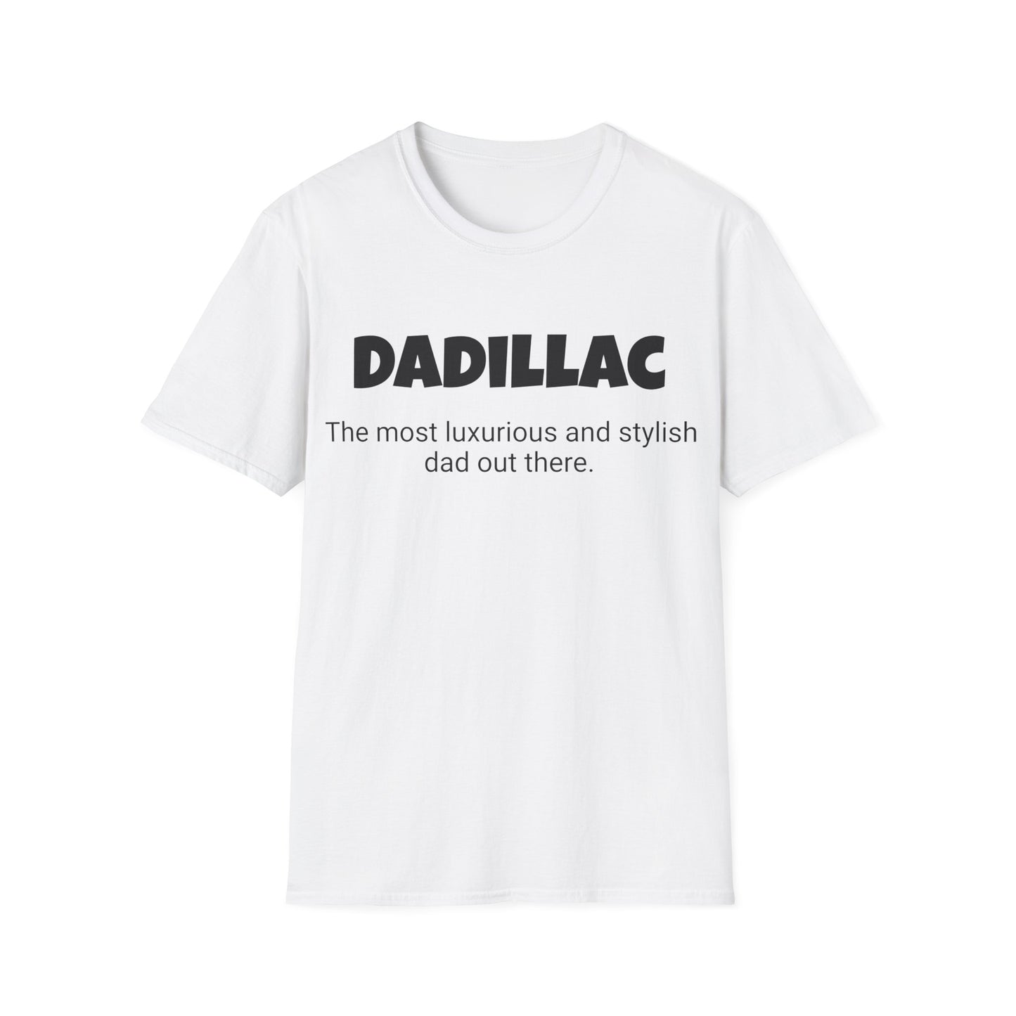 Funny Dad's Mens Softstyle T-shirt, "Dadillac", Father's Day Gift, Tee for Him, Adult Humorous Unique Novelty Apparel Present